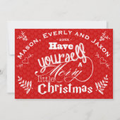 赤い緑の幸せな少し休日を持っている シーズンカード (裏面)