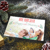 赤い緑の幸せな少し休日を持っている シーズンカード