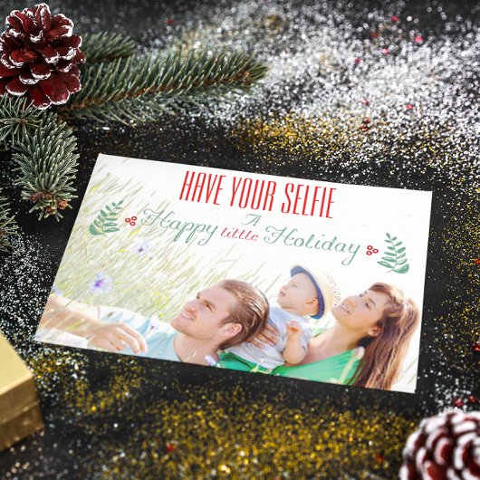 赤い緑の幸せな少し休日を持っている シーズンカード