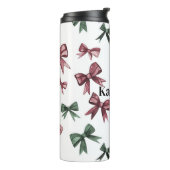 赤い緑の弓クリスマス タンブラー (回転左)