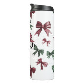 赤い緑の弓クリスマス タンブラー (回転右)