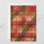 赤い緑の抽象芸術格子模様素朴写真クリスマス シーズンカード (裏面)