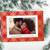 赤い緑の書モダン道クリスマス金ゴールドのプレイド