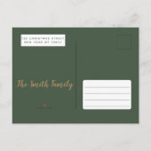 赤い緑の果実離れの冬のクリスマスパーティー インビテーションポストカード (裏面)