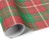 赤い緑の格子模様クリスマスラッピング紙 ラッピングペーパー (ロールコーナー)