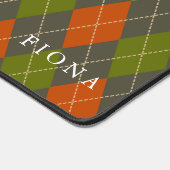 赤い緑の格子模様パーソナライズされた デスクマット (コーナー)