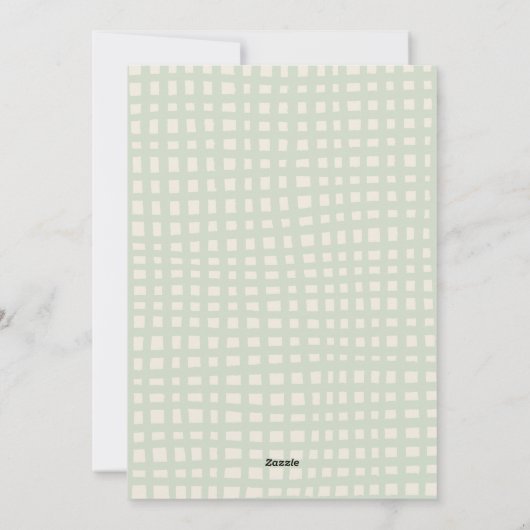 赤い緑の格子模様メリークリスマス3写真 シーズンカード (裏面)