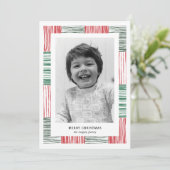 赤い緑の水の色のストライプパターン1枚 シーズンカード (スタンド正面)