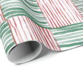 赤い緑の水の色のストライプパターン1枚 ラッピングペーパー (ロールコーナー)