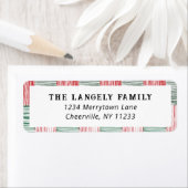 赤い緑の水の色のストライプパターン1枚 ラベル (インサイチュ)