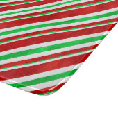 赤い緑の水の色キャンディーケインストライプ2 カッティングボード (角)