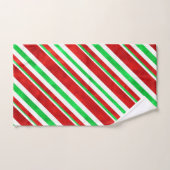 赤い緑の水の色キャンディーケインストライプ2 バスタオルセット (ハンドタオル)