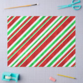 赤い緑の水の色キャンディーケインストライプ2 薄葉紙 (クラフト)