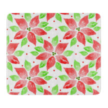 赤い緑の水色のポインセチア模様