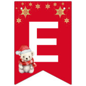 赤い緑の水色ベアーメリークリスマスパーティー バンティングフラッグ (第2の旗)