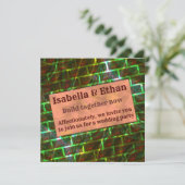 赤い緑の汚れ、傷、グレーチングまたは壁効果 招待状 (スタンド正面)