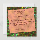 赤い緑の汚れ、傷、グレーチングまたは壁効果 招待状 (裏面)