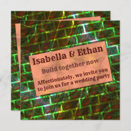 赤い緑の汚れ、傷、グレーチングまたは壁効果 招待状