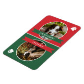 赤い緑の犬が写食べ物を与え真 マグネット (左側)