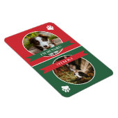 赤い緑の犬が写食べ物を与え真 マグネット (右側)