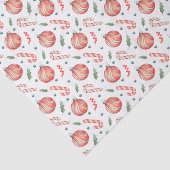 赤い緑の球根キャンディーケーンクリスマスパターン 薄葉紙 (詳細)