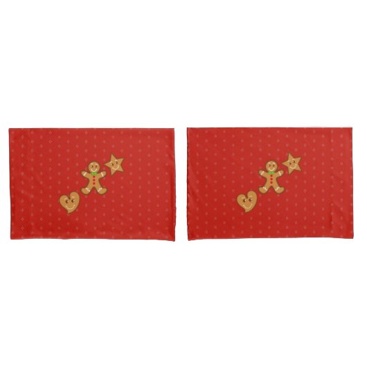 赤い緑の甘いクリスマスジンジャーブレッドPals – キャンディーケーン 枕カバー (フロントセット)