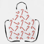 赤い緑の白いエプロンにキャンディーケーンのスケッチ エプロン (正面)