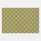 赤い緑の白いカントリーギンガムオンクラフトカラー ラッピングペーパーシート (正面2)