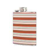 赤い緑の白いクリスマスのストライプ フラスク (左)