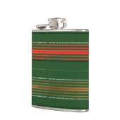 赤い緑の白いクリスマスのストライプ フラスク (左)