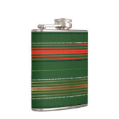 赤い緑の白いクリスマスのストライプ フラスク (右)