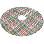 赤い緑の白いクリスマスプレッドパターン ブラッシュドポリエステルツリースカート (アングル)