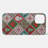 赤い緑の白いニットフェイククリスマスパターン Case-Mate iPhoneケース (裏面 (横))