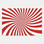赤い緑の白い休日クリスマスピンホイールパターン ラッピングペーパーシート (正面2)