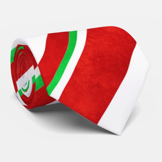 赤い緑の白い水の色キャンディーケインストライプズ ネクタイ (ロール)