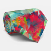 赤い緑の白い青い黄色の抽象化 ネクタイ (ロール)