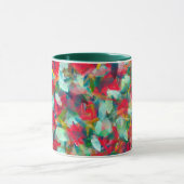赤い緑の白い青い黄色の抽象化 マグカップ (中央)