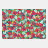 赤い緑の白い青い黄色の抽象化 ラッピングペーパーシート (正面3)
