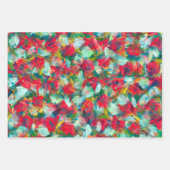 赤い緑の白い青い黄色の抽象化 ラッピングペーパーシート (正面2)