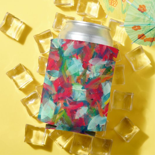 赤い緑の白い青い黄色の抽象化 缶クーラー (インサイチュ 夏)