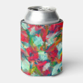 赤い緑の白い青い黄色の抽象化 缶クーラー (缶正面)