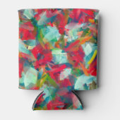 赤い緑の白い青い黄色の抽象化 缶クーラー (正面)