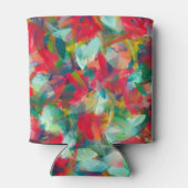 赤い緑の白い青い黄色の抽象化 缶クーラー (裏面)