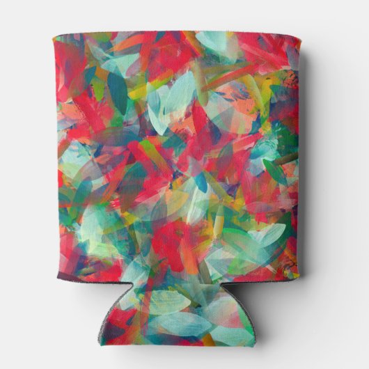 赤い緑の白い青い黄色の抽象化 缶クーラー (裏面)