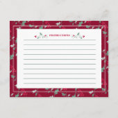 赤い緑の神聖な果実の季節のレシピカード エンクロージャーカード (裏面)