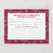 赤い緑の神聖な果実の季節のレシピカード エンクロージャーカード (正面)