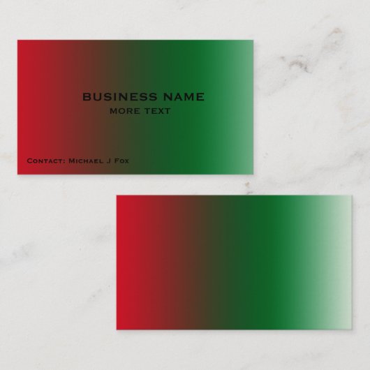 赤い緑の移行デザインカスタム名刺 名刺 (正面/裏面)
