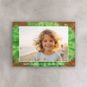 赤い緑の絞り染めとシンプルの写真と挨拶 シーズンカード