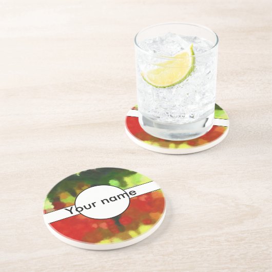 赤い緑の絵画 コースター (側面)