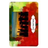 赤い緑の絵画 マグネット (縦)